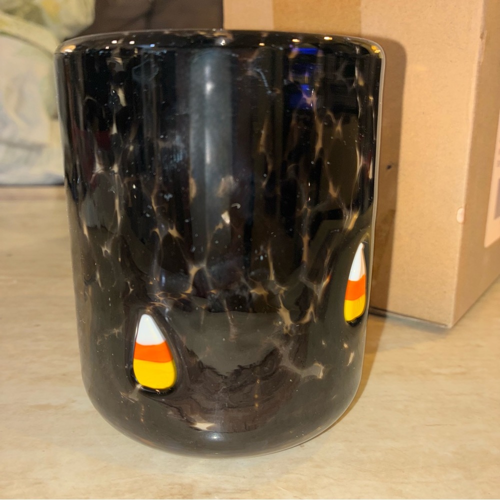 NIB Anthropologie Candy Corn Mystic Icon Drinking Glass Handblown Collectible - Picture 2 of 4